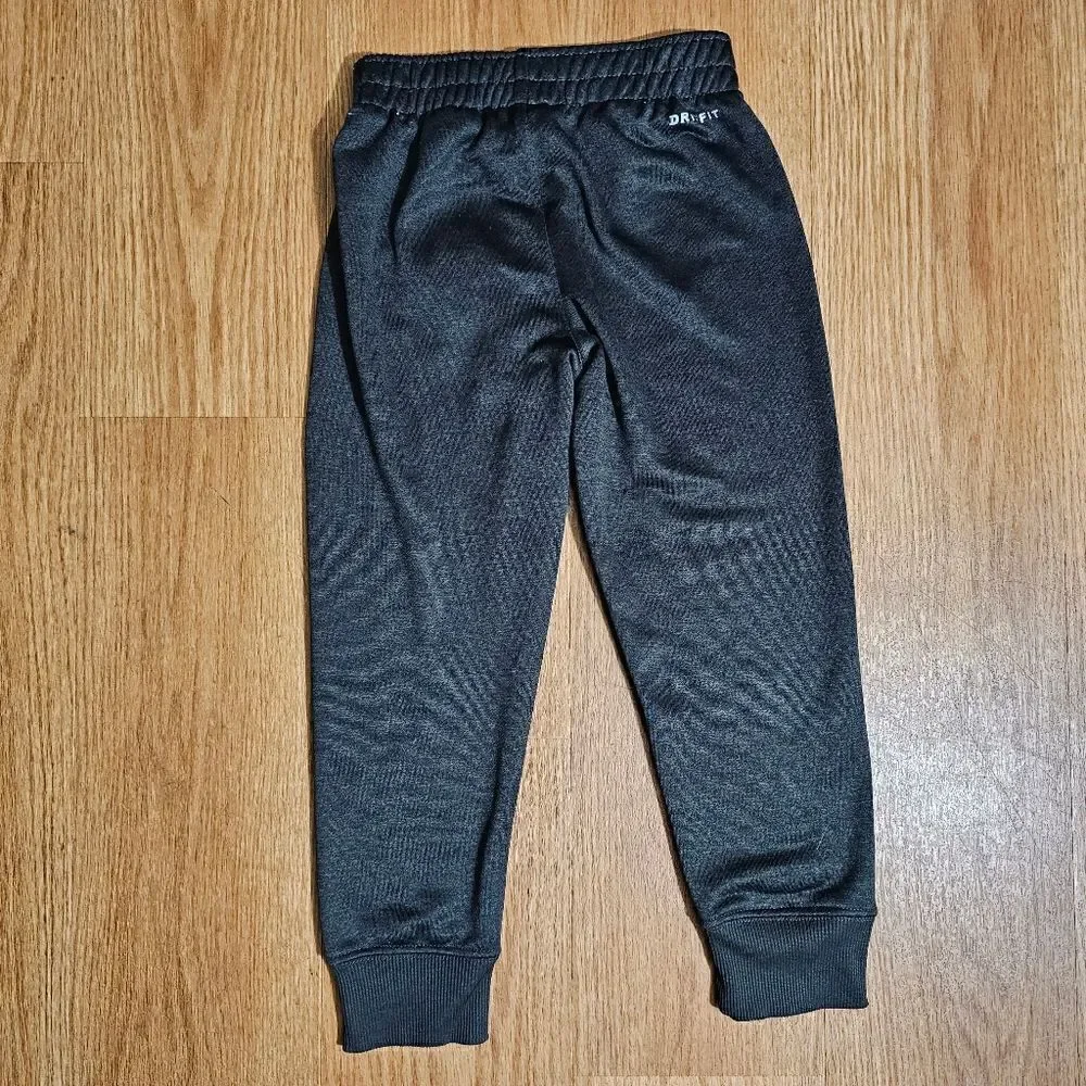 Nike Dri-Fit Kids Joggers Pants Heather Black Dark Grey Size 5 Brushed Fleece